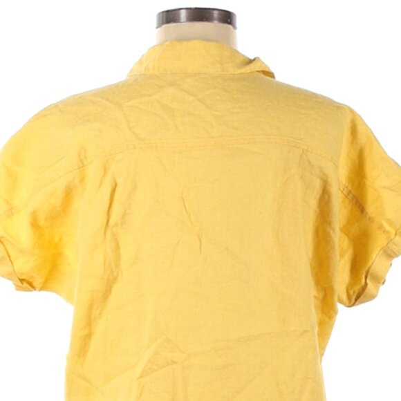 NEW W/O TAGS Allen Allen Size M Yellow Linen Casual dress/Tunic - Picture 5 of 5
